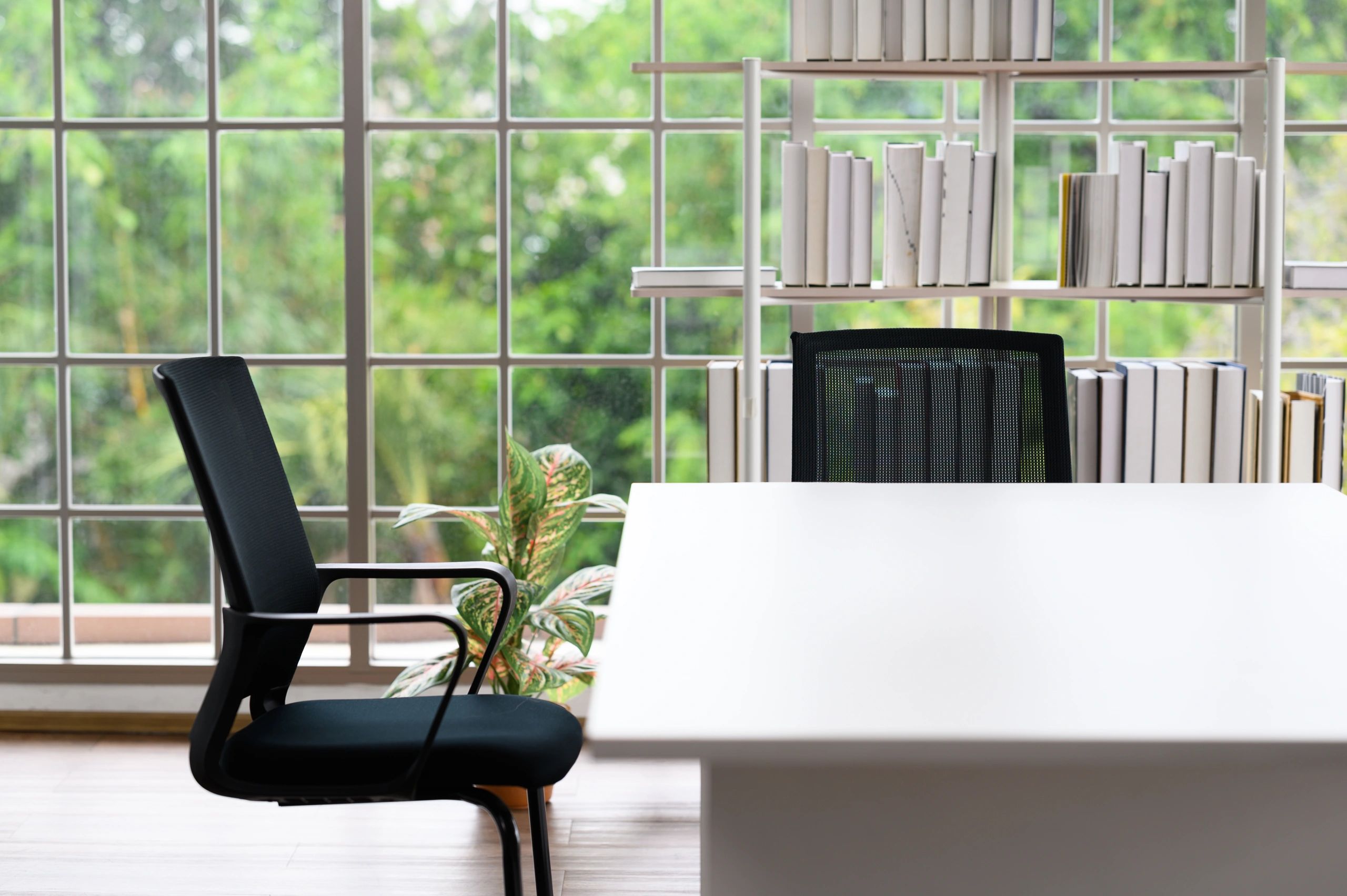 Quiet, organised office space representing calm administrative support